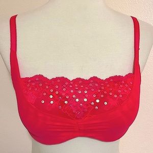 Victoria’s Secret Sequin Push Up Bra Red 34D